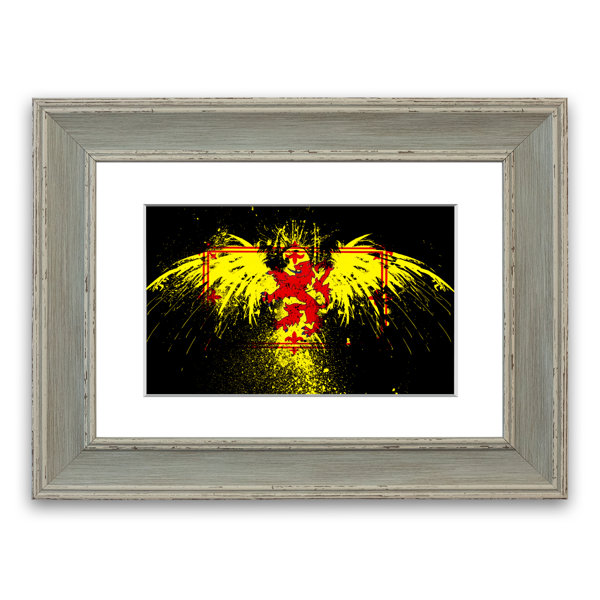 East Urban Home Gerahmtes Poster Adler mit walisischer Flagge | Wayfair.de